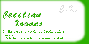 cecilian kovacs business card